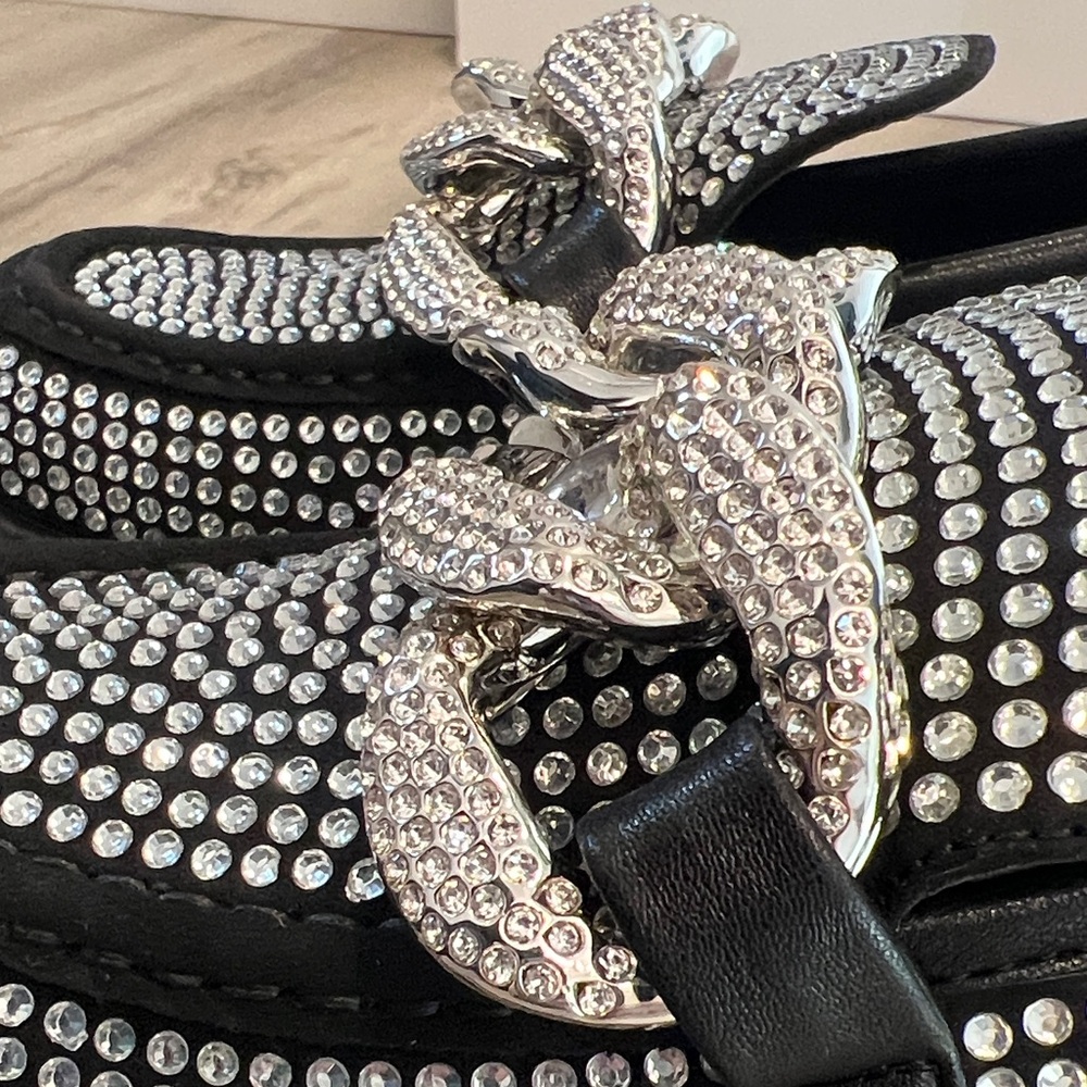 Brand new! Karl Lagerfeld Black and Rhinestone Embellished Loafers - Picture 7 of 7